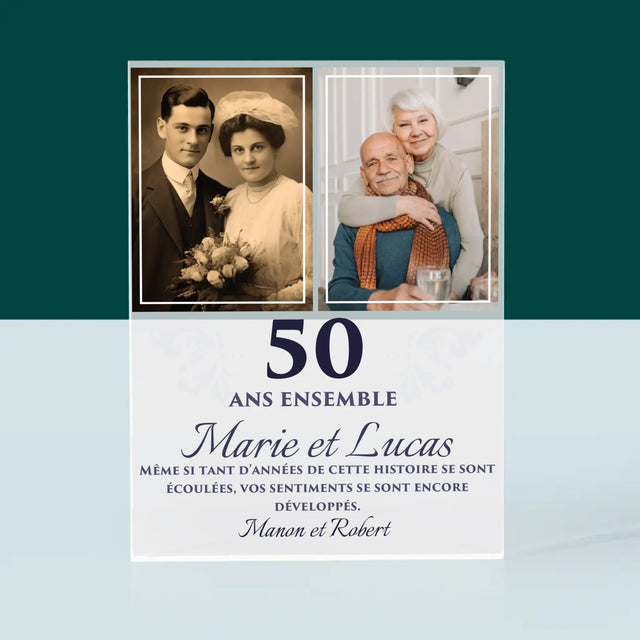 Collage Photo: Ensemble Au Fil Des Ans - Bloc Acrylique