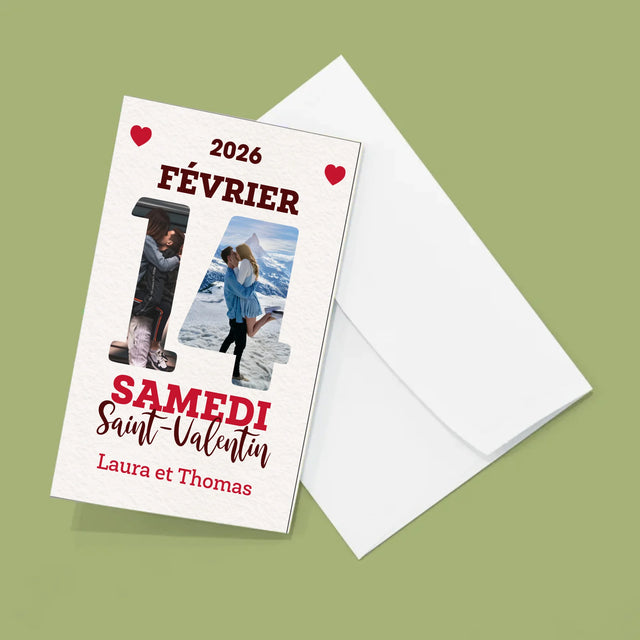 Collage Photo De Lettre: Carte Calendrier Saint-Valentin - Gros Harmonica