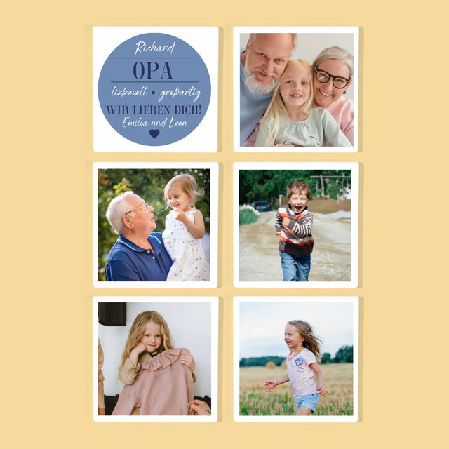 Collage photo : Cher grand-père - Dessous de verre | DE