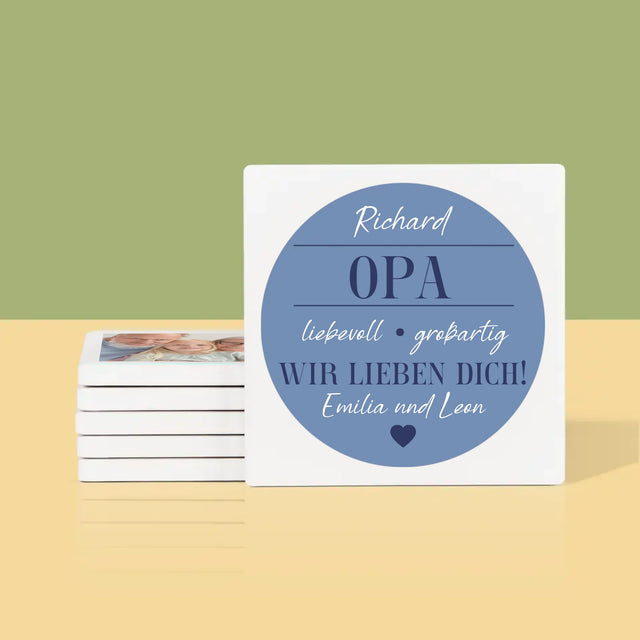 Collage photo : Cher grand-père - Dessous de verre | DE