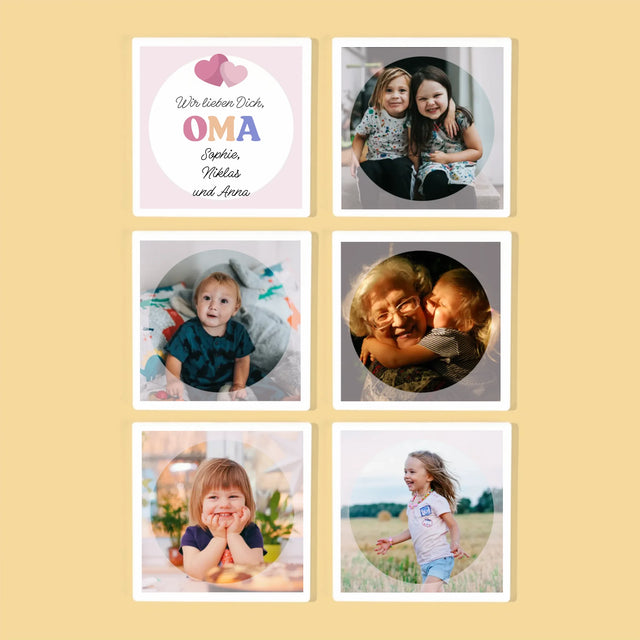 Collage photo : Je t'aime mamie - Dessous de verre | DE