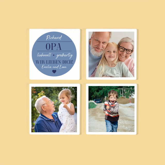 Collage photo : Cher grand-père - Dessous de verre | DE