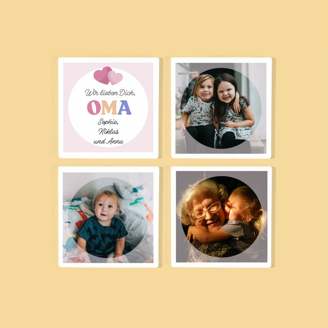 Collage photo : Je t'aime mamie - Dessous de verre | DE