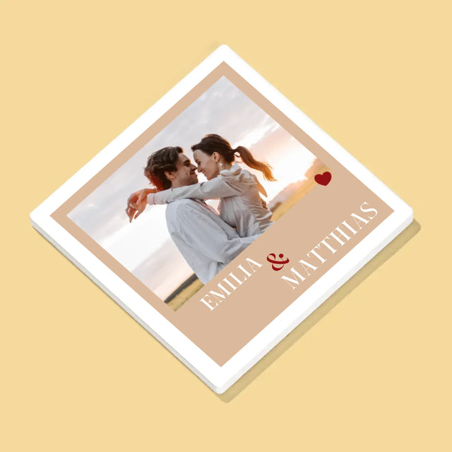 Zdjęcie i Podpis: Rocznica Serduszka - Podkładki Pod Kubki | DE