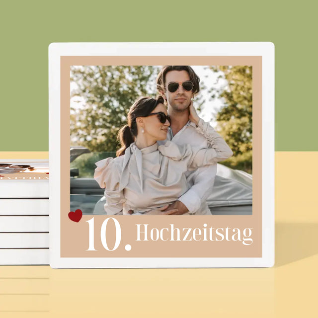 Zdjęcie i Podpis: Rocznica Serduszka - Podkładki Pod Kubki | DE