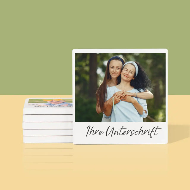 Zdjęcie i Podpis: Twoje Zdjęcie i Podpis - Podkładki Pod Kubki | DE