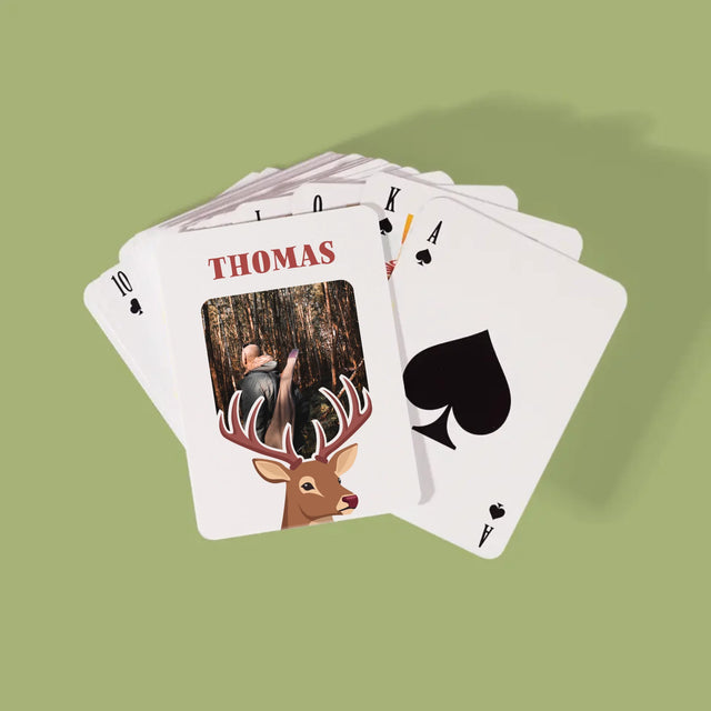 Photo et légende : Cerf - Cartes à jouer | DE