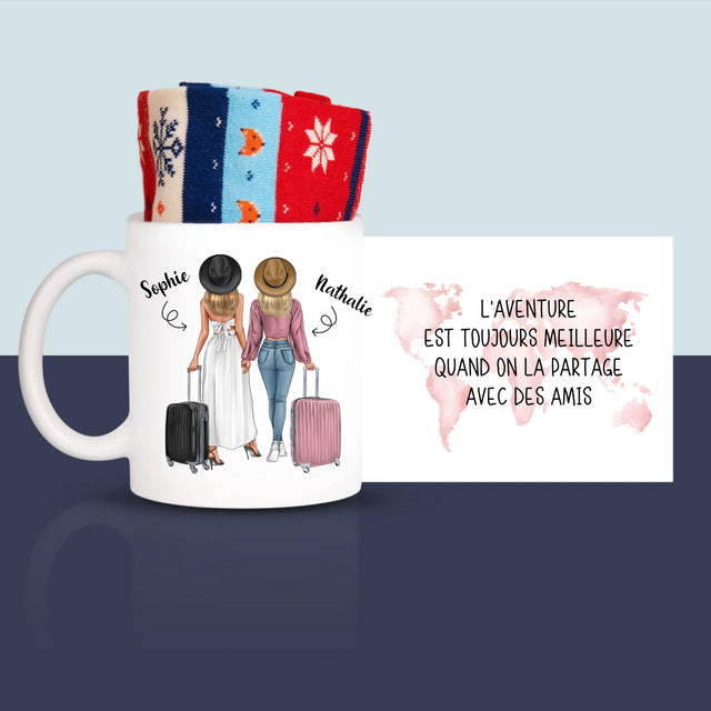 La Création Du Personnage: Amies Voyageuses - Chaussettes D'Hiver Dans Une Tasse
