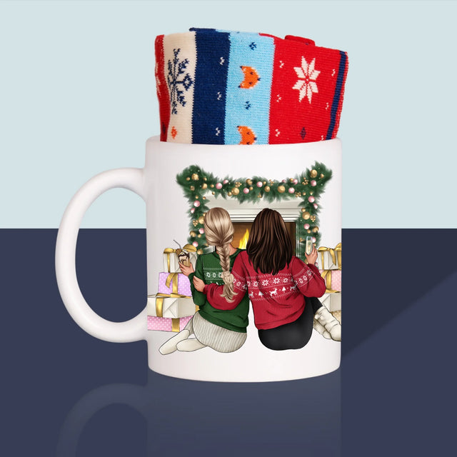 La Création Du Personnage: Amies De Noël - Chaussettes D'Hiver Dans Une Tasse