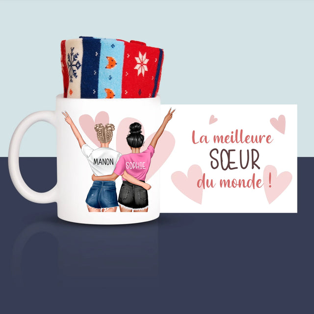 La Création Du Personnage: La Meilleure Sœur Du Monde - Chaussettes D'Hiver Dans Une Tasse