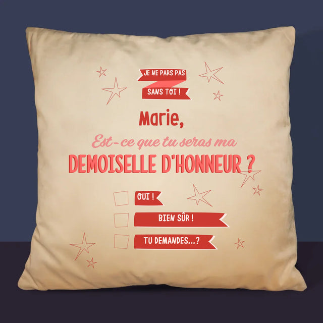 Le Prénom Et Un Texte: Je Ne Pars Pas Sans Toi - Coussin