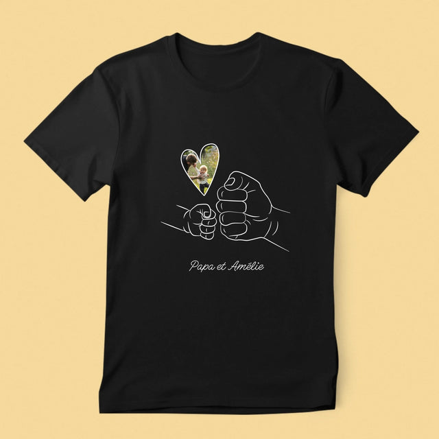Photo Et Texte: Papa Enfant Main - T-Shirt Pour Hommes