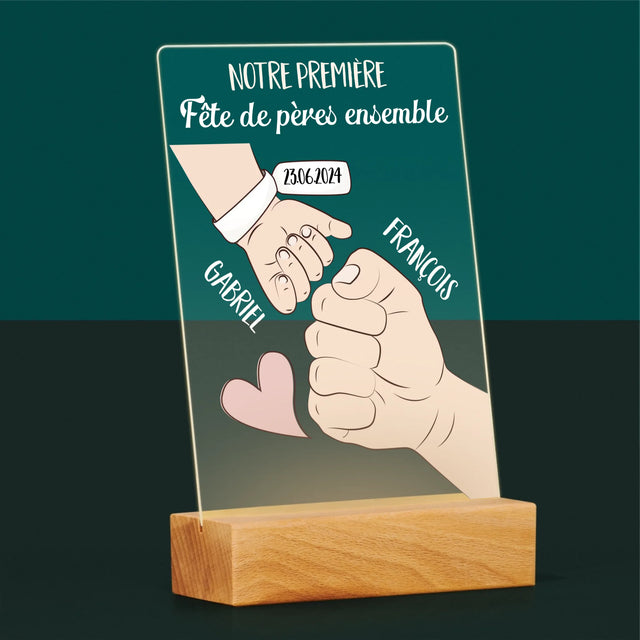 Prénom Et Texte: Première Fête Des Pères Ensemble - Impression Sur Verre Acrylique