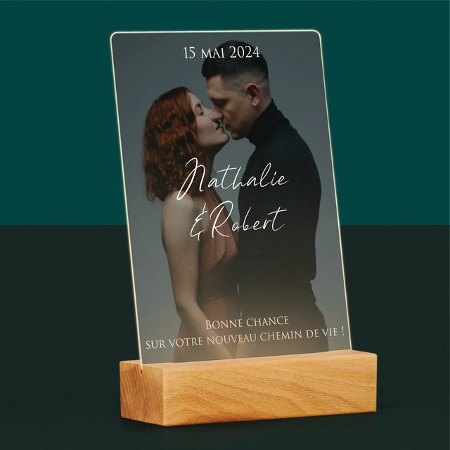 Photo Et Texte: Photo De Mariage, Les Souhaits - Impression Sur Verre Acrylique