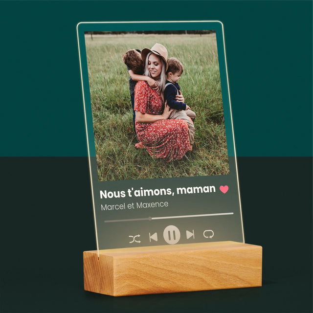 Photo Et Texte: Nous T'Aimons, Maman - Impression Sur Verre Acrylique