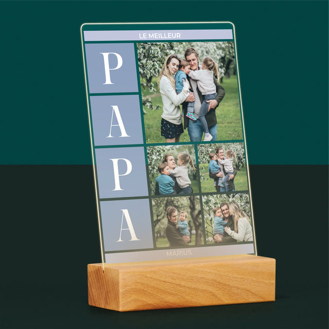 Collage Photo: Meilleur Collage De Papa - Impression Sur Verre Acrylique