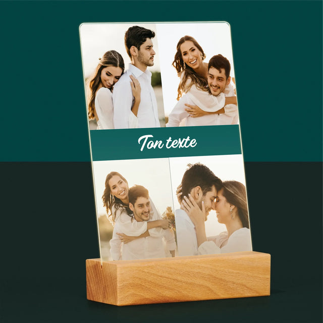Collage Photo: 4 Photo Et Texte - Impression Sur Verre Acrylique