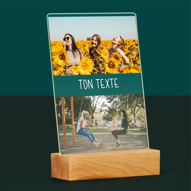 Collage Photo: 2 Photos Et Texte - Impression Sur Verre Acrylique