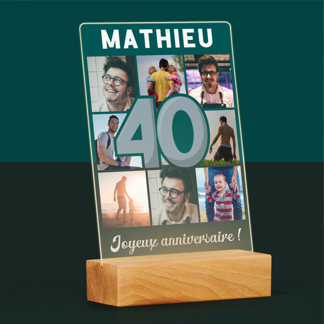 Le Collage Photo: 40 Ans - Impression Sur Verre Acrylique