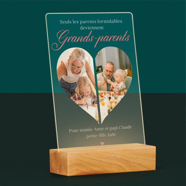 Le Collage Photo: Les Parents Formidables Deviennent Grands-Parents - Impression Sur Verre Acrylique