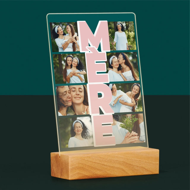 Collage Photo: Maman, Collage De Photos - Impression Sur Verre Acrylique