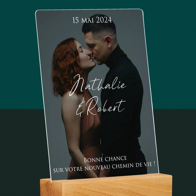 Photo Et Texte: Photo De Mariage, Les Souhaits - Impression Sur Verre Acrylique