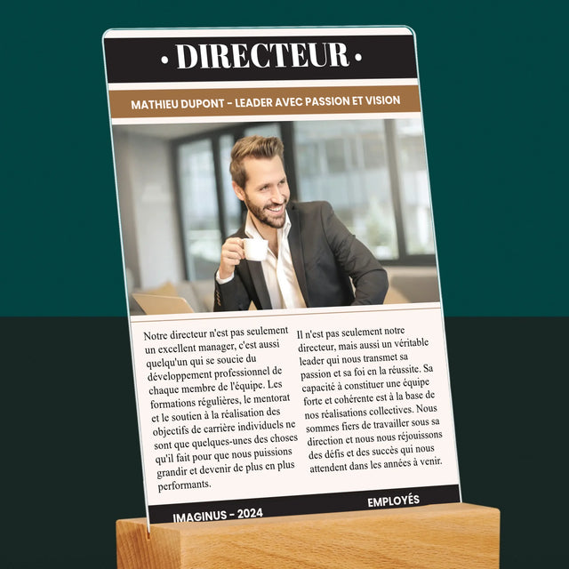 La Couverture De Magazine: Directeur - Impression Sur Verre Acrylique