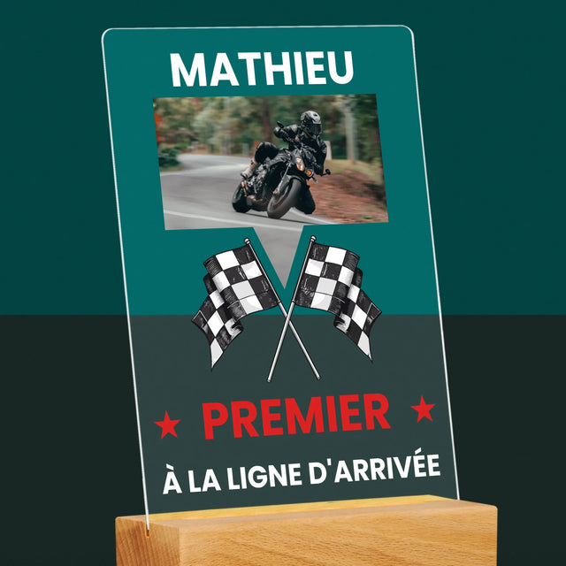 La Photo Et Un Texte: Premier À La Ligne D'Arrivée - Impression Sur Verre Acrylique