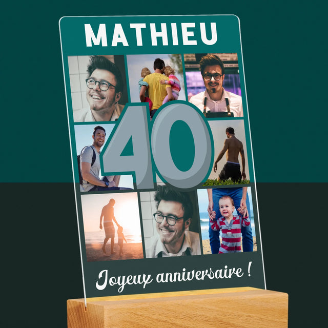 Le Collage Photo: 40 Ans - Impression Sur Verre Acrylique
