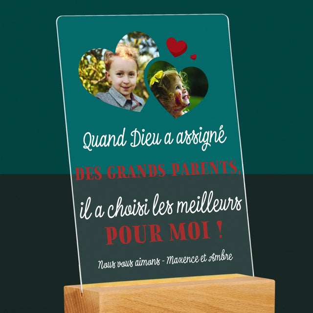 Le Collage Photo: Quand Dieu A Assigné Les Grands-Parents - Impression Sur Verre Acrylique