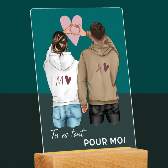 La Création Du Personnage: Couple Cœur - Impression Sur Verre Acrylique