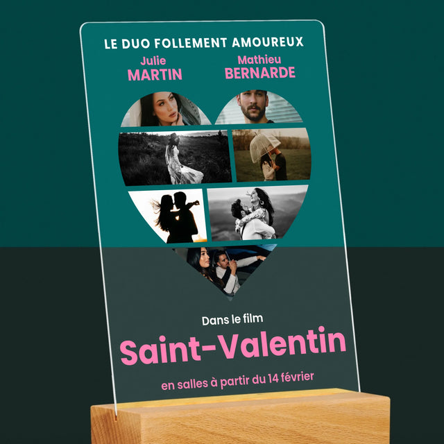 Le Collage Photo: Saint-Valentin Affiche Du Film - Impression Sur Verre Acrylique
