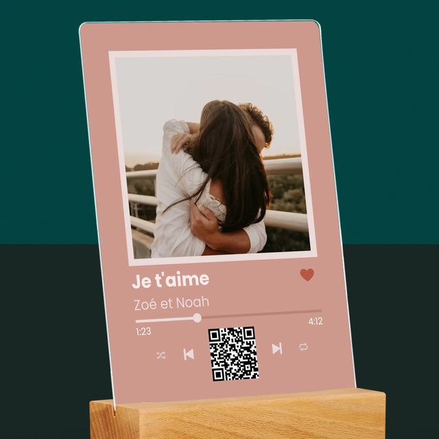 La Photo Et Un Texte: Votre Chanson Avec Un Code - Impression Sur Verre Acrylique
