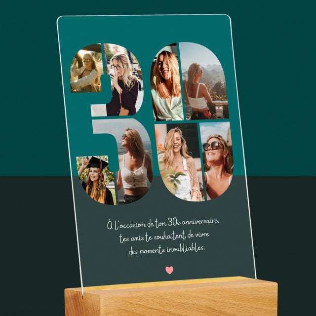 Le Collage Photo: 30E Anniversaire, Vœux - Impression Sur Verre Acrylique