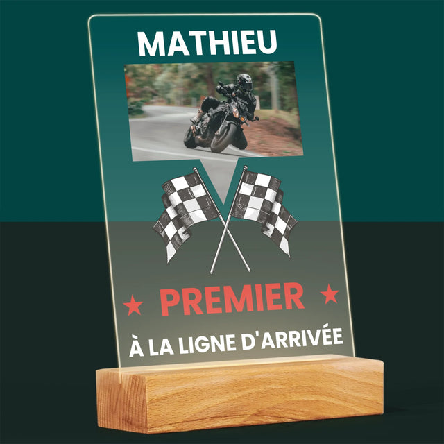 La Photo Et Un Texte: Premier À La Ligne D'Arrivée - Impression Sur Verre Acrylique