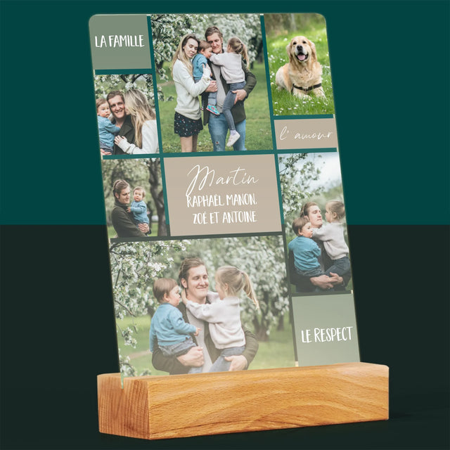 Collage Photo: Collage De Photos De Famille - Impression Sur Verre Acrylique