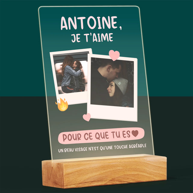 Le Collage Photo: Je T'Aime Pour Ce Que Tu Es - Impression Sur Verre Acrylique