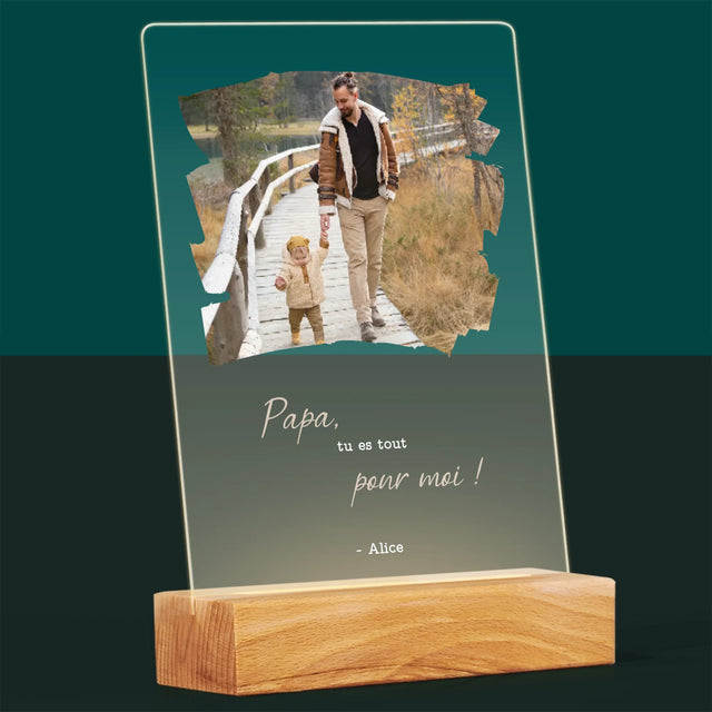 Photo Et Texte: Une Carte Pour Papa - Impression Sur Verre Acrylique