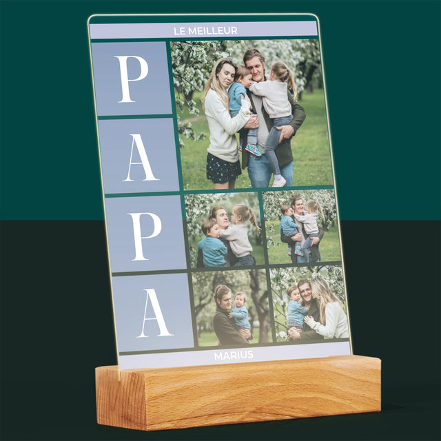 Collage Photo: Meilleur Collage De Papa - Impression Sur Verre Acrylique