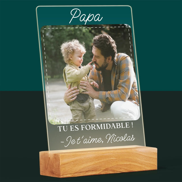 La Photo Et Un Texte: Papa Formidable - Impression Sur Verre Acrylique