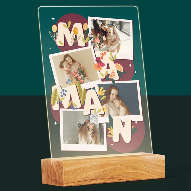 Collage Photo: Le Lettres Maman - Impression Sur Verre Acrylique