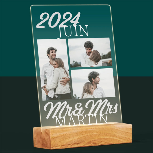 Collage Photo: Mr&Mrs Data - Impression Sur Verre Acrylique