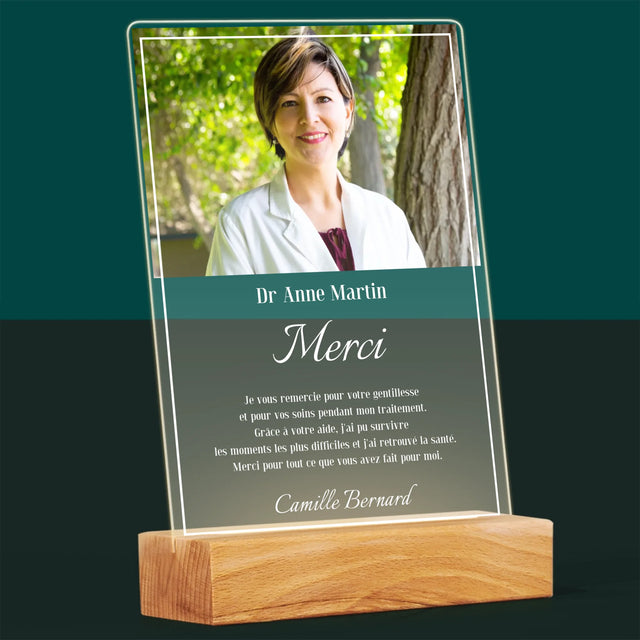 La Photo Et Un Texte: Docteur Merci - Impression Sur Verre Acrylique