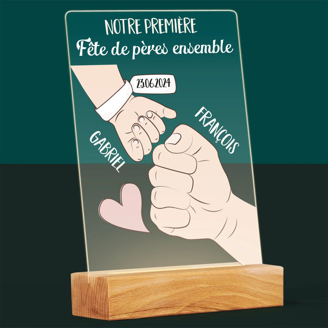Prénom Et Texte: Première Fête Des Pères Ensemble - Impression Sur Verre Acrylique