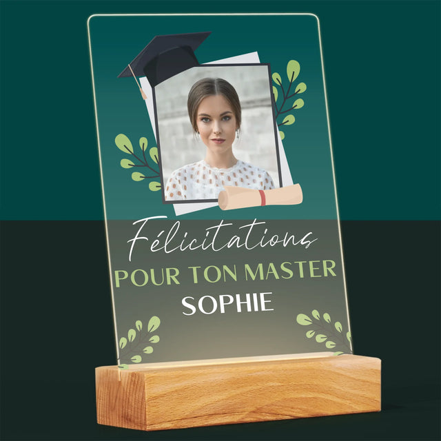 Photo Et Texte: Félicitations Pour Le Master - Impression Sur Verre Acrylique