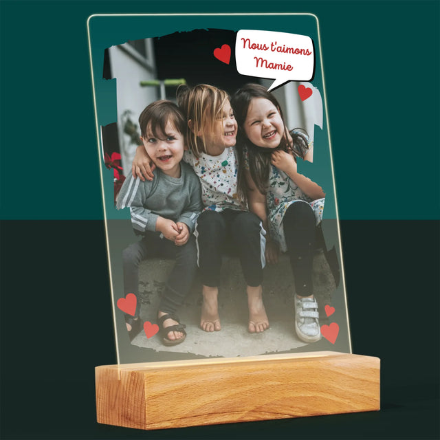Photo Et Texte: Pour Notre Chère Grand-Maman - Impression Sur Verre Acrylique