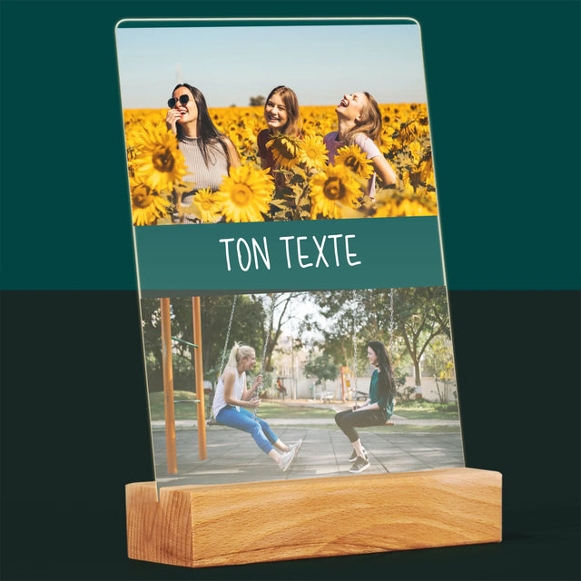 Collage Photo: 2 Photos Et Texte - Impression Sur Verre Acrylique
