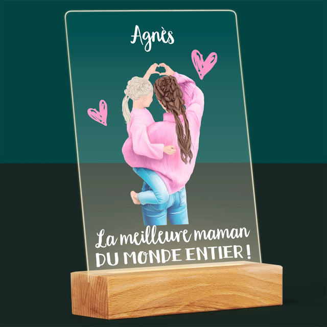 La Création Du Personnage: La Meilleure Maman Du Monde - Impression Sur Verre Acrylique