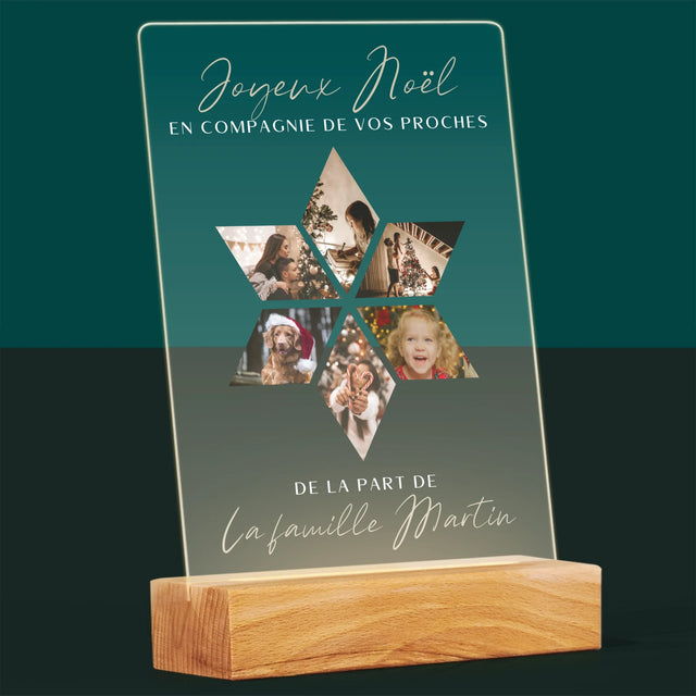 Le Collage Photo: Joyeux Noël Flocon De Neige - Impression Sur Verre Acrylique