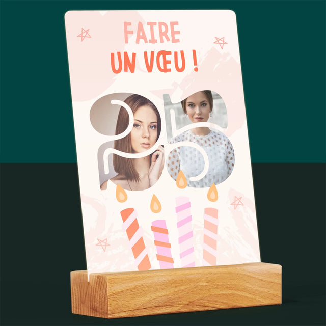 Collage Photo De Lettre: Faire Un Vœu - Impression Sur Verre Acrylique
